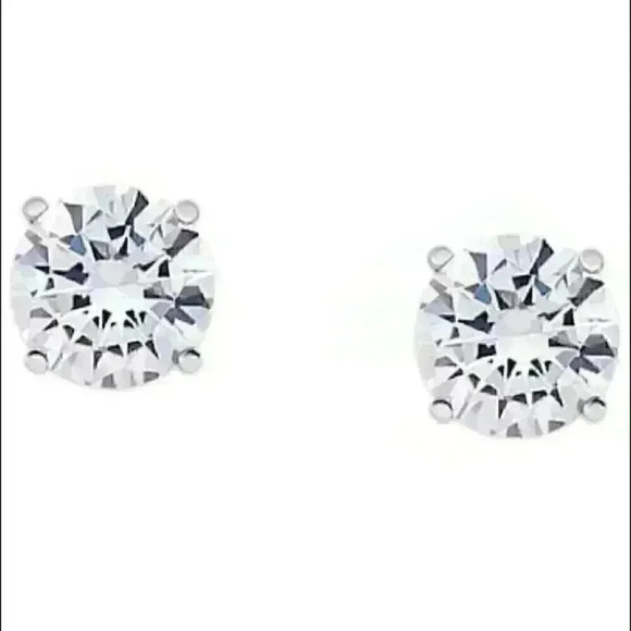Macy’s New Cubic Zirconia Fine Silver Plate3” Stud - Picture 1 of 3